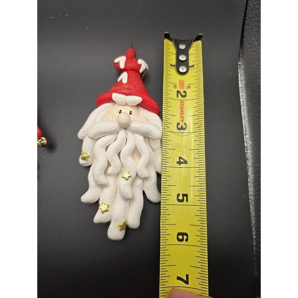 Christmas Clay Santa‎ Ornaments Set of 3